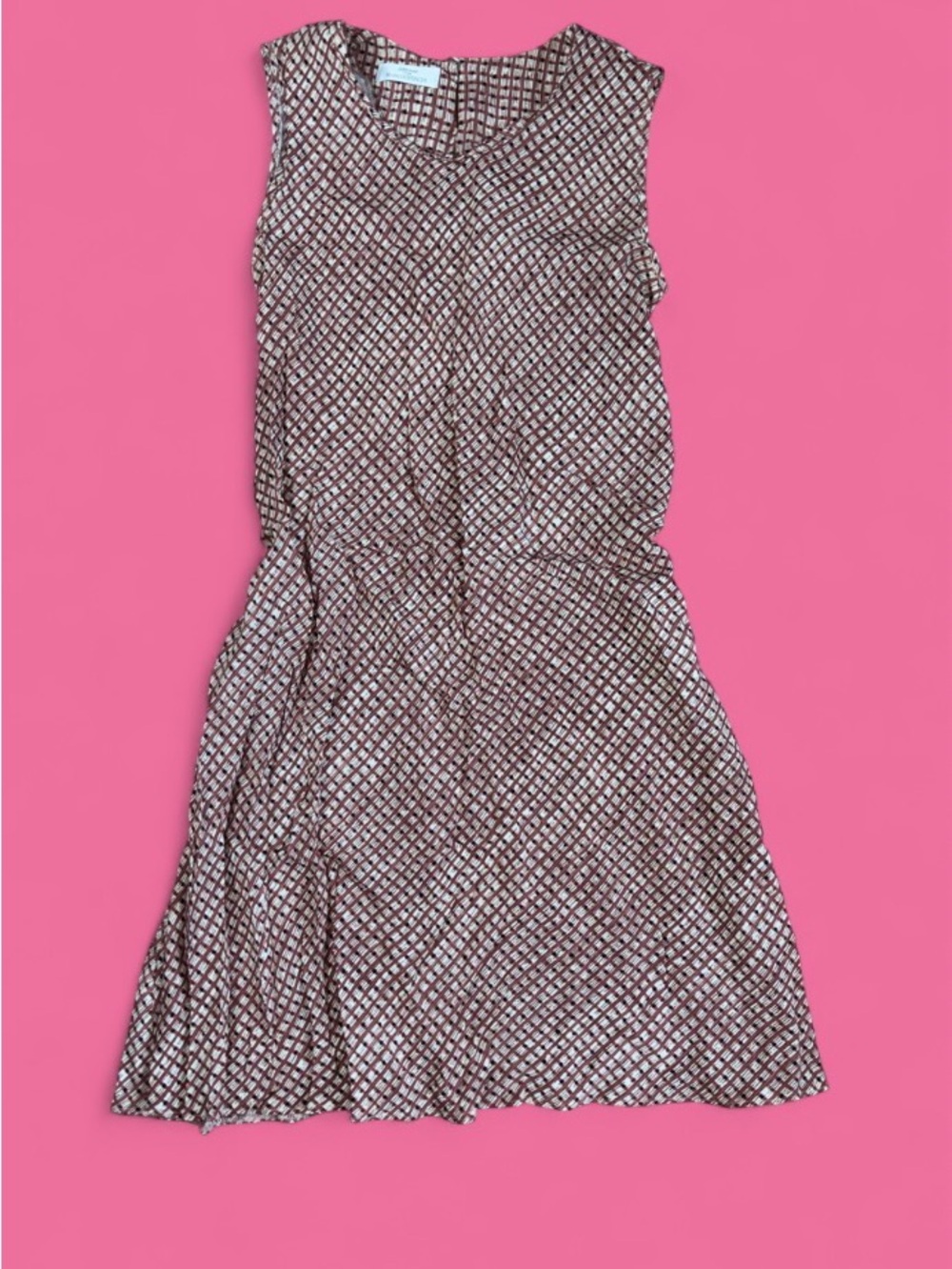 Marks & Spencer Sleeveless Brown Printed Midi Dress